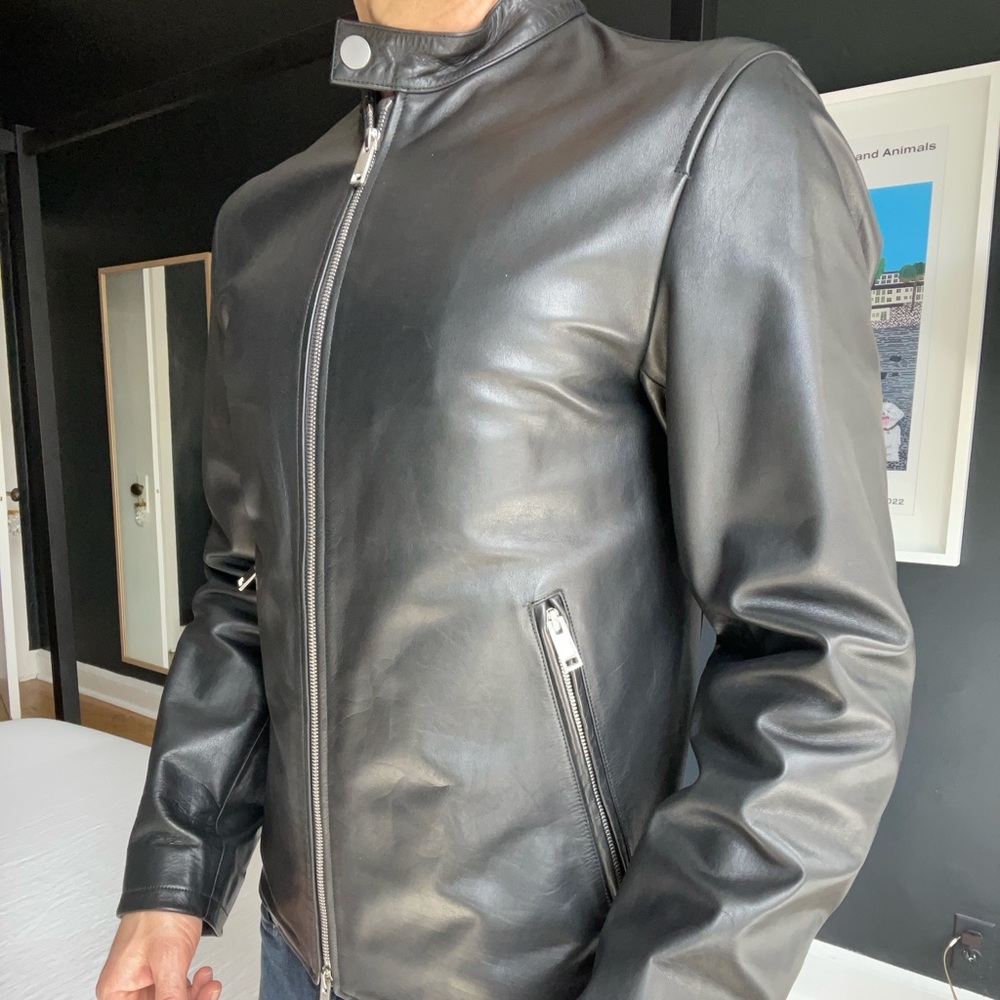 Theory Men's Black Leather Jacket